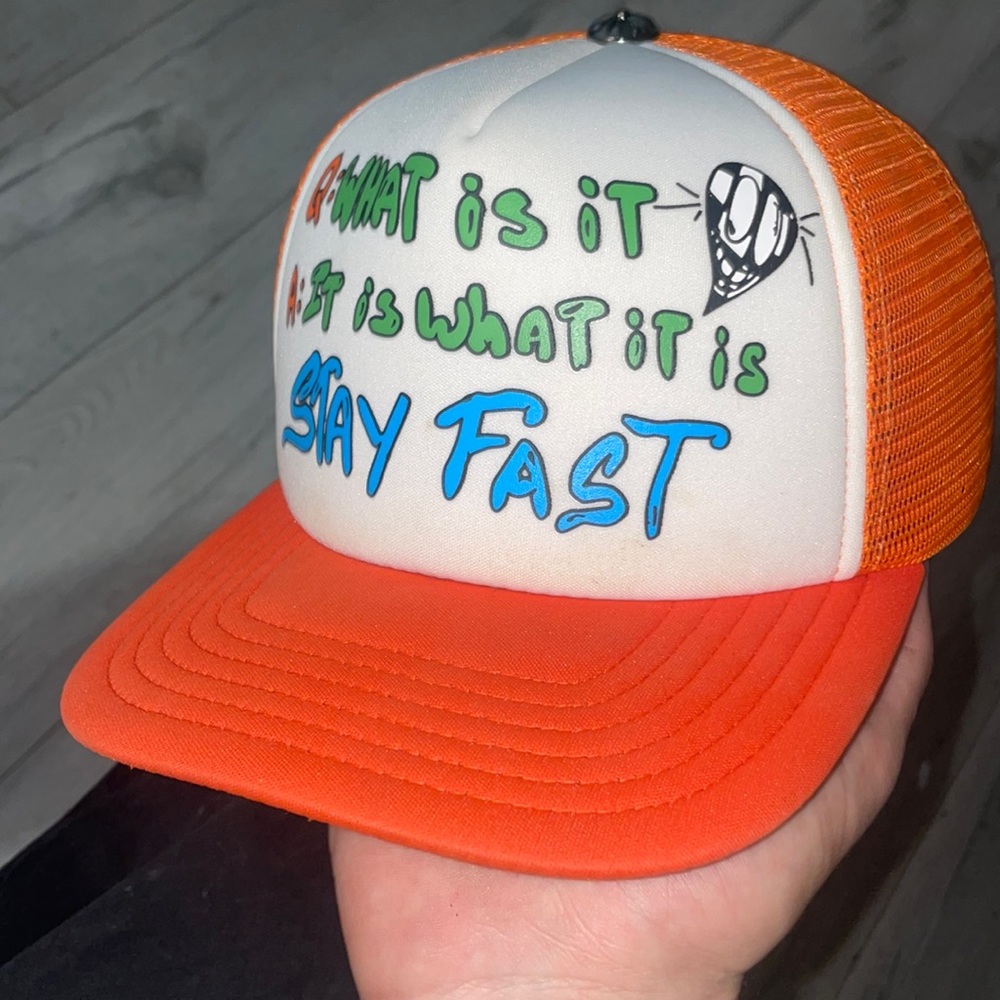 Chrome hearts matty boy orange hat one size fits all